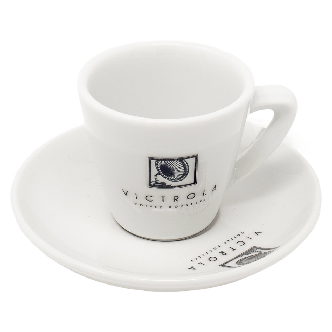 White Porcelain Espresso Cup and Saucer